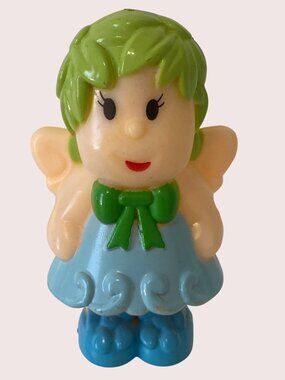 Fairy Plastic Figurine 2 inch toy  green hair Vintage cake topper kids toy 4+